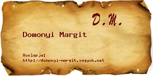 Domonyi Margit névjegykártya